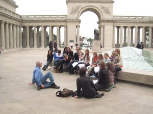 In the courtyard with professor Rehm